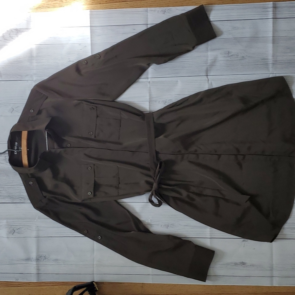 Express, Size Medium, Olive Utility Shirt Dress